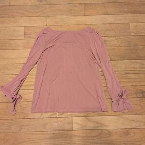 Banana Republic Mauve Tie-Sleeve Long Sleeve Top Size Small